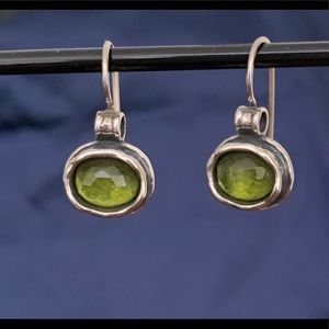 Silpada green glass drop earrings